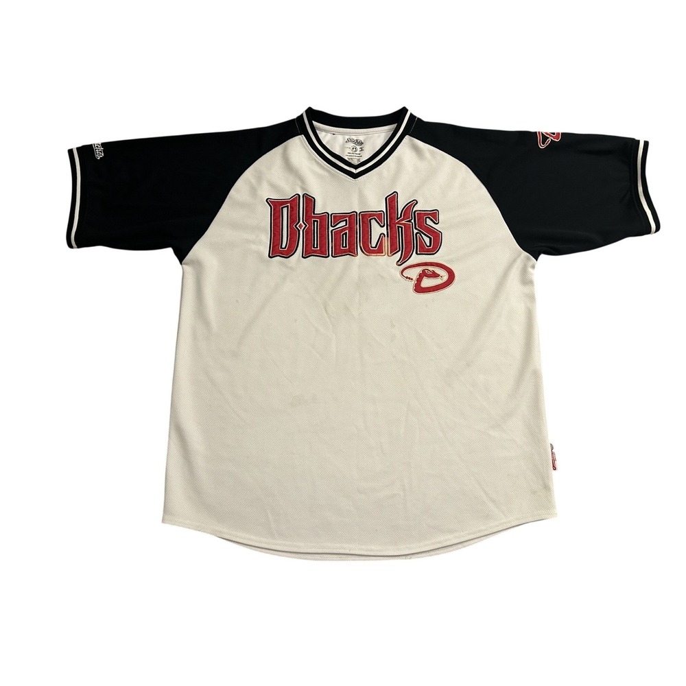 Stitches Arizona Diamondbacks Jersey Mens XL White Black Good Raglan Mesh MLB
